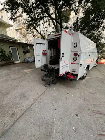 Magnet Plumbing service vehicle on-site for Water Heater Repair in De Leon Springs
